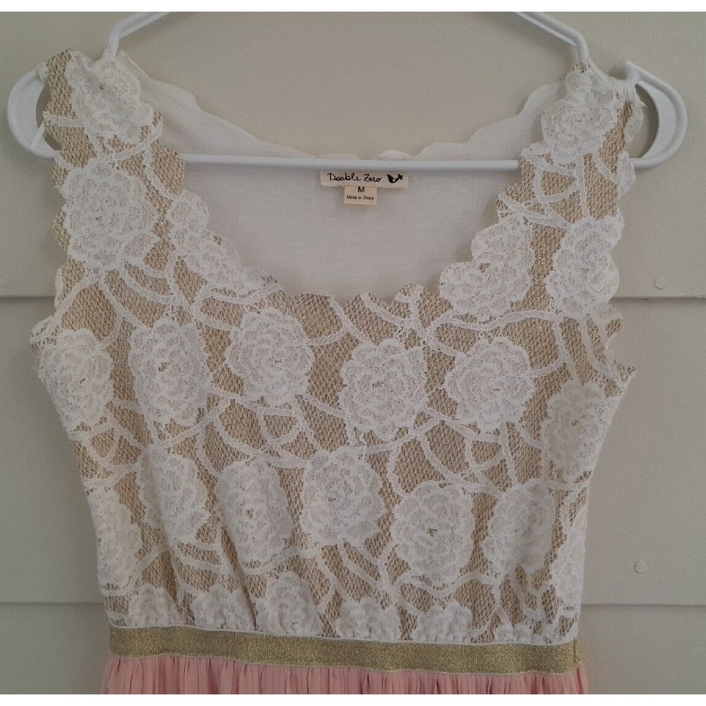 Dress Maxi embroidery with chiffon size M by double zero‎